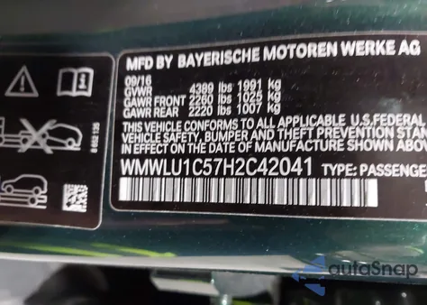 2017 Mini Clubman Cooper from USA, damaged, VIN WMWLU1C57H2C42041